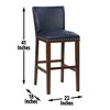 Bar Height Polyurethane Tiffany Bar Chair (Set of 2) with Solid Wood Legs, Nailhead Trim, Stretchers for Comfort, Finish and Floor Glides - 2 of 4