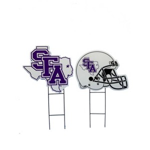 NCAA Stephen F. Austin Lumberjacks 2pk Logo and Helmet Garden Stake Set - 1 of 1