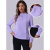 Allegra K Women's Elegant Stand Collar Long Sleeve Button Decor Office Blouse - 2 of 4