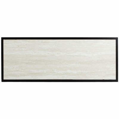 Beige and Black Geometric Wood Console Table with Storage
