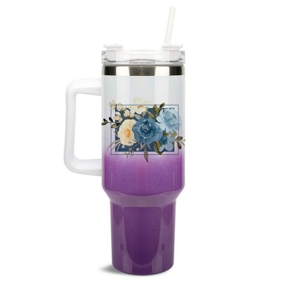 Elanze Designs His Grace Is Enough Faith Floral Frame 40 oz. Stainless Steel, Large Water Bottle Coffee Mug, Spill & Leak Resistant, Thermal Travel