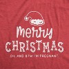 Maternity Merry Christmas Oh And BTW I'm Pregnant Pregnancy Tee Cute Baby Announcement Shirt - Crazy Dog Maternity T Shirt - 2 of 4