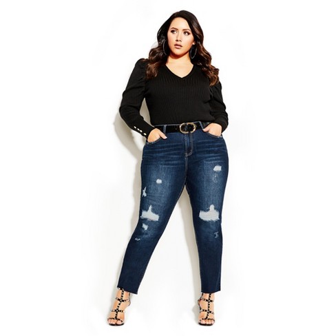 City Chic  Women's Plus Size Harley So Jaded Skinny Jean - Dark