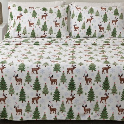 Great Bay Home Printed Velvet Plush Warm and Cozy Fleece Sheet Set