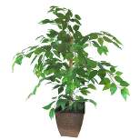 38" x 24" Artificial Ficus Tree in Metal Container - LCG Florals