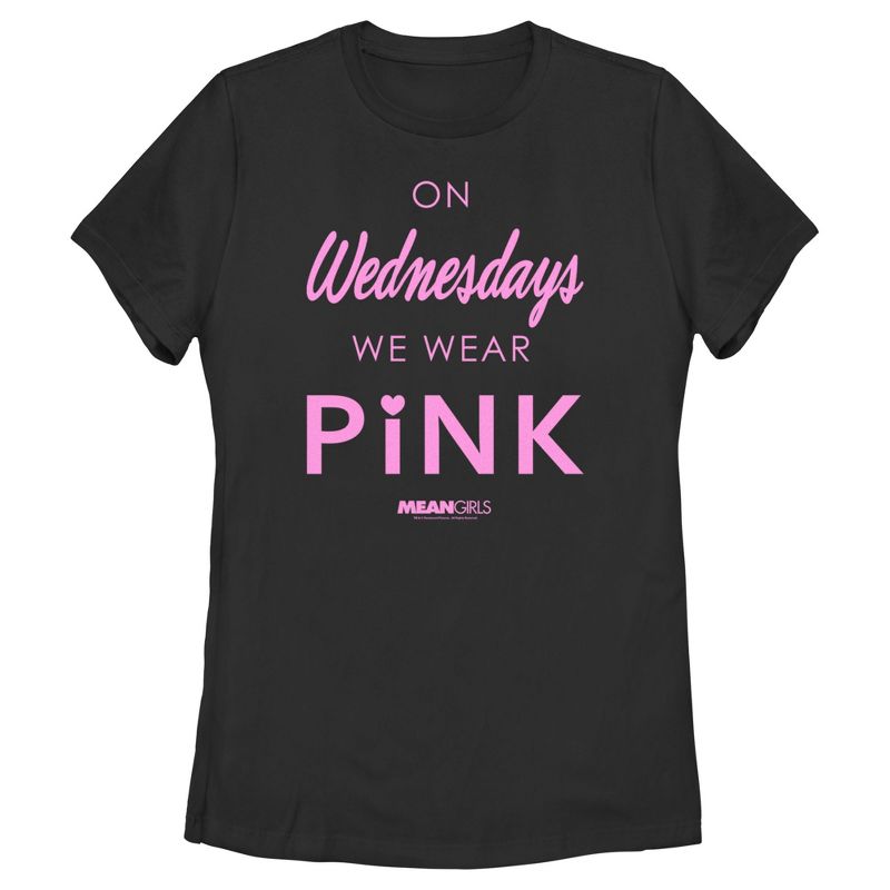 Women's Mean Girls On Wednesdays We Wear Pink Official Logo T-Shirt, 1 of 5
