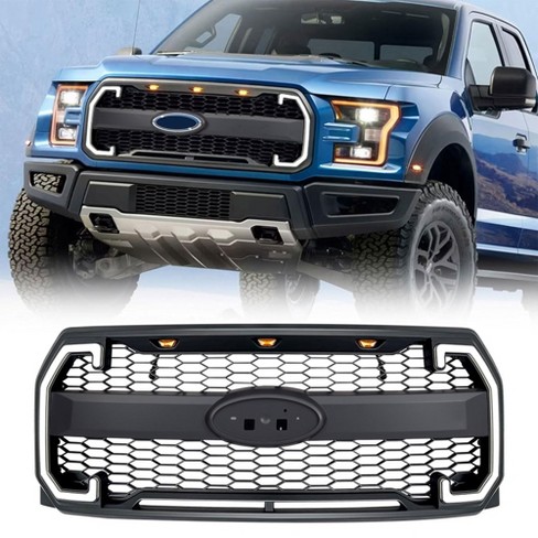 2012-2015 Ford Explorer Front Bumper Mesh Grille W/ LED Letters – Matte Black