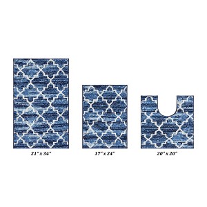 Savio Collection 100% Micro Polyester 3 Piece Bath Rug Set - Better Trends - 1 of 4