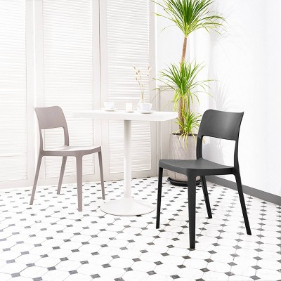 Taupe Lagoon Stackable Armless Patio Chairs, Set of 2