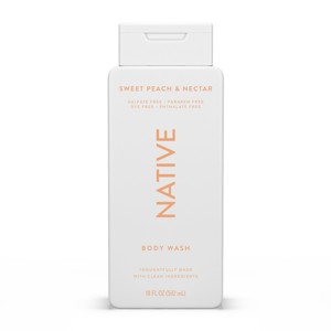 Native Body Wash for Women & Men - Sweet Peach & Nectar - Sulfate Free - 18 fl oz - 1 of 4