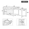 PAGED Extendable Kitchen Island with Storage, Retro Kitchen Cart with Built-In Power Outlets, Drawers and Open Shelves for Kitchen - 2 of 4