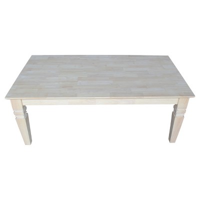 Elegant Java Rectangular Coffee Table in Unfinished Wood