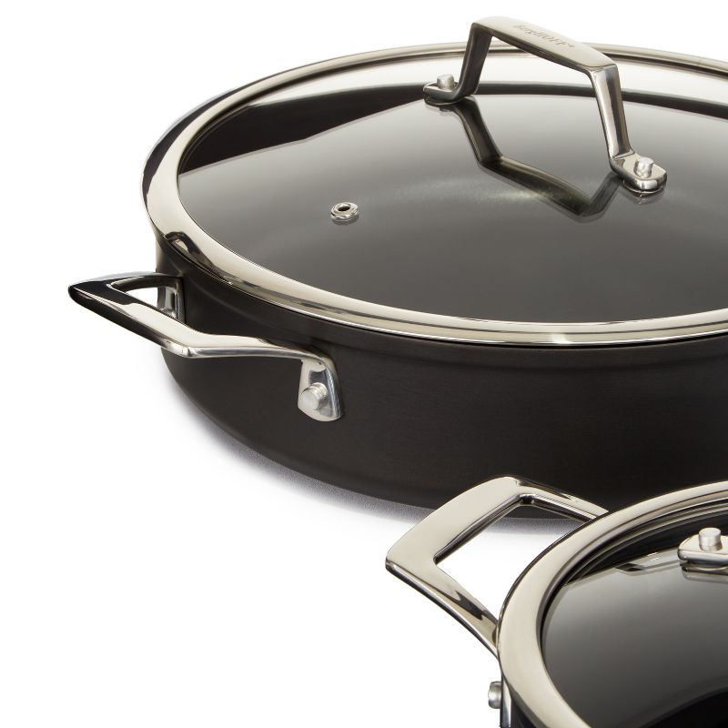 BergHOFF Essentials 10Pc Non-stick Hard Anodized Cookware Set With Glass lid, Black, 3 of 6