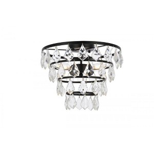 Elegant Lighting Ella 14 inch flush mount in black - 1 of 4