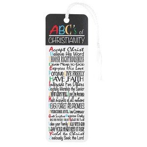 Abc's of Christianity List Bold Primaries Cardstock Tassel Bookmarks, Pack of 12 - 1 of 2