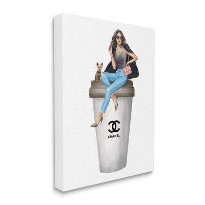 Stupell Industries Upscale Chic Woman Resting Coffee Cup Graphic