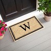 Evergreen Monogram Indoor Outdoor 100% Natural Coir Doormat 28" x 16" |  Letter  "W" - 2 of 4