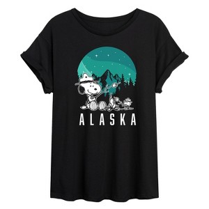 Women's - Peanuts - Beagle Scout Alaska Oversized Graphic T-Shirt - 1 of 4