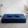 Ridstar Modern Convertible Plush Corduroy Foam-Filled Sofa Bed with 2 Pillows for Living Room-Blue - 3 of 4