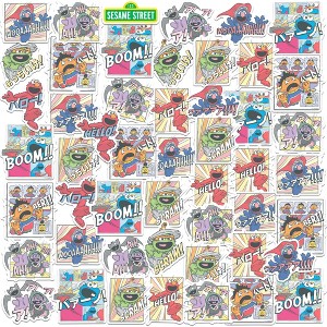 Sesame Street Manga 50ct Vinyl Large Deluxe Stickers Variety Pack - 1 of 4