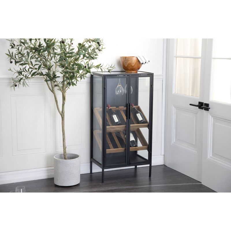 Contemporary Wood Standing Wine Rack Black - Olivia &#38; May, 4 of 11