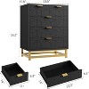 Black 5-Drawer Dresser, Chest with Metal Base, Modern Organizer for Bedroom, Living Room, Hallway - 3 of 4