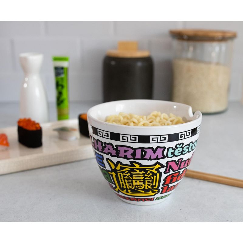 Boom Trendz Bowl Bop Noodle Collage Japanese Dinner Set | 16-Ounce Ramen Bowl, Chopsticks, 4 of 7