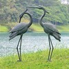 SPI Home Marshland Royals Garden Sculptures Set of 2 – Tall Metal Heron Pair for Elegant Outdoor Decor - 2 of 3