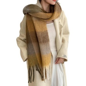 MSDC Winter Women Warm Scarf Long Shawl Large Scarves Cold Weather Thick Blanket Scarfs Colorful Plaid - 1 of 4