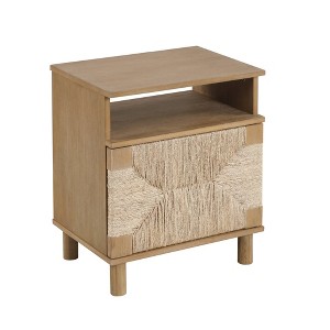 Nathan James Beacon Seagrass Nightstand Light Brown - 1 of 4