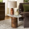 Mono Medium Marble Side Table - ACC2907A - Off White Marble/Walnut - Safavieh - 2 of 4