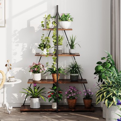 Bookcase, 4-Tier Ladder Bookshelf, A-Shaped Ladder Shelf Display