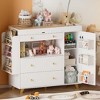 ORRD Changing Table Modern Dresser with Wide Table Top, 3Drawers, White Drawer Dresser - 2 of 4