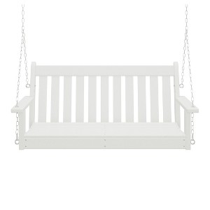 WestinTrends Malibu Outdoor Patio HDPE Hanging Front Porch Swing Bench - 1 of 4