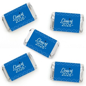 Big Dot of Happiness 2026 Blue Graduation Party - Mini Candy Bar Wrapper Stickers - Small Favors - 40 Count - 1 of 4
