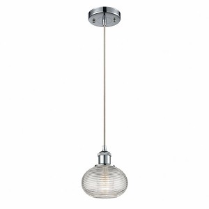 Ithaca - 1 Light Cord Hung Mini Pendant In Industrial Style-7 Inches Tall and 6 Inches Wide - 1 of 1