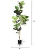 6FT Artificial Fiddle Leaf Fig Tree, Real Touch Fake Indoor Plant, Black Plastic Pot, Realistic Appearance-- Frevyn - 4 of 4