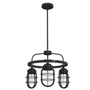 Hunter Fans 20.5" Starklake Ceiling Light Noble Bronze Finish - Industrial 3-Bulb Chandelier for Indoor Spaces - 1 of 1