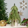 Northlight Icy Pine Mini Christmas Tree with Pine Cones in Faux Birch Wood Pot - 12" - Unlit - image 2 of 4