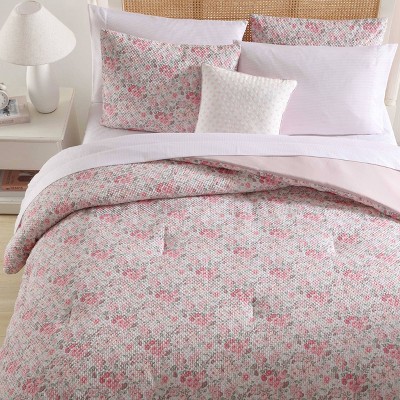 Queen Pink Microfiber Reversible Bed in a Bag Set