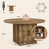 Tribesigns Round Dining Table for 4-6, 47-Inch Circle Kitchen Table with Storage Cabinet, Farmhouse Kitchen & Dining Room Furniture, Brown - 2 of 4