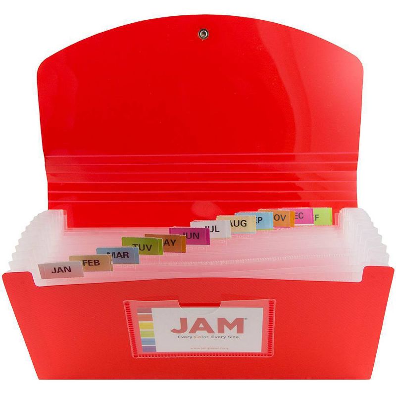 JAM Paper 5" x 10 1/2" 13 Pocket Plastic Expanding File Folder - Check Size, 4 of 6