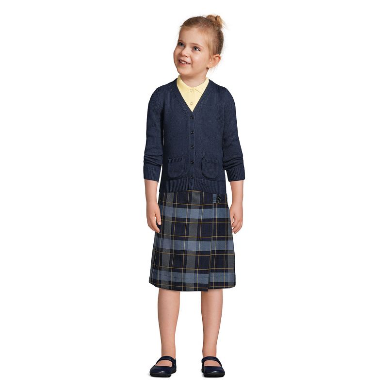 Lands' End School Uniform Kids Slim Plaid A-line Skirt Below the Knee, 5 of 6
