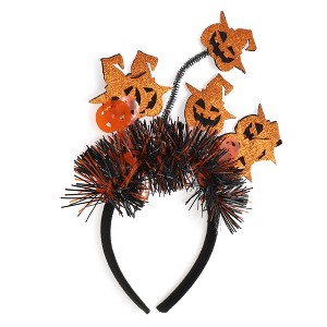 Unique Bargains Halloween Pumpkins Pattern Headband 4.72" Diameter Black Orange 1 Pc - 1 of 4