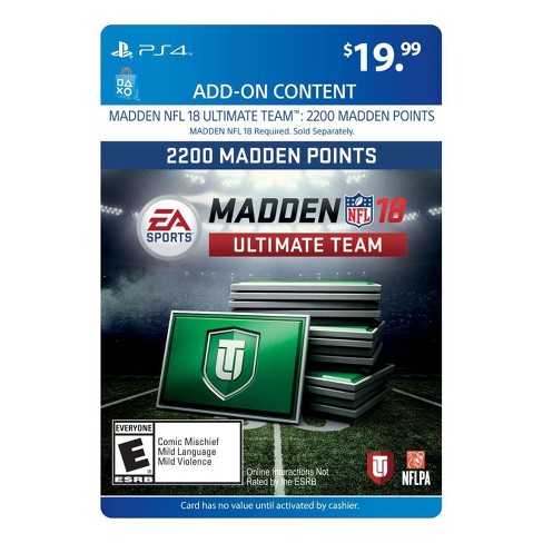 Roblox Download Psn Madden Nfl 18 Ultimate Team 2200 Madden Points Playstation 4