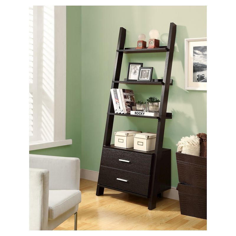 69" Ladder Bookcase with Drawers - EveryRoom, 3 of 7