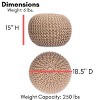 BirdRock Home Round Pouf Foot Stool Ottoman - Natural - 3 of 4