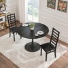 Vynxaria Set of 2 Black Metal Dining Chairs with PU Leather Seats - 2 of 4