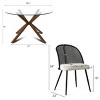 5-Piece Dining Set for 4, Glass Round Dining Table Set with 4 Rattan Backrest Dining Chair, Apartment Dining Room Furniture - Maison Boucle - 3 of 4