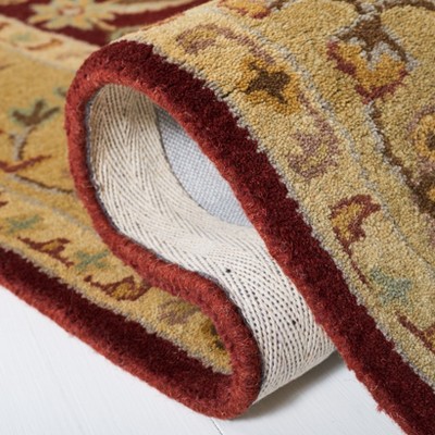 Heritage Red and Gold Hand-Tufted Wool Square Rug